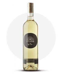 Bottle of white wine in organic conversion