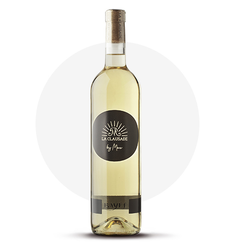 Bottle of white wine in organic conversion
