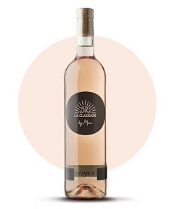 Bottle of rosé wine in organic conversion