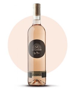 Bottle of rosé wine in organic conversion