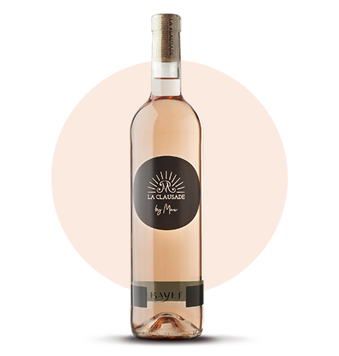 Bottle of rosé wine in organic conversion